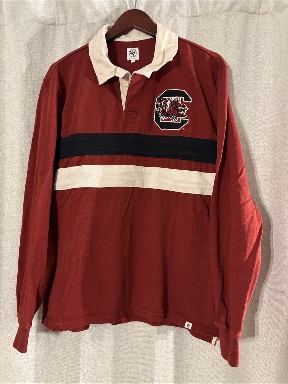 ’47 Brand Garnet Rugby Pullover with White Collar USC GAMECOCKS